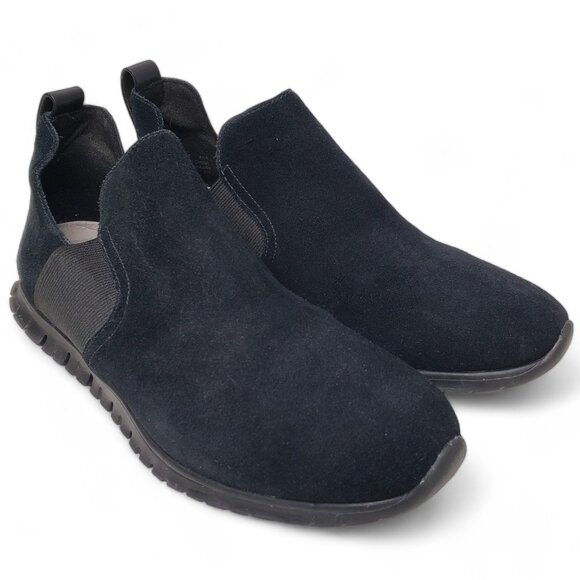 Cole Haan Women’s ZeroGrand Black Suede Slip On High Back Black Sneakers 6.5 - Picture 1 of 7